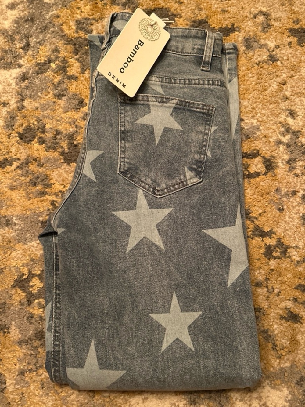 BAMBOO Kids Star Print Gray Jeans